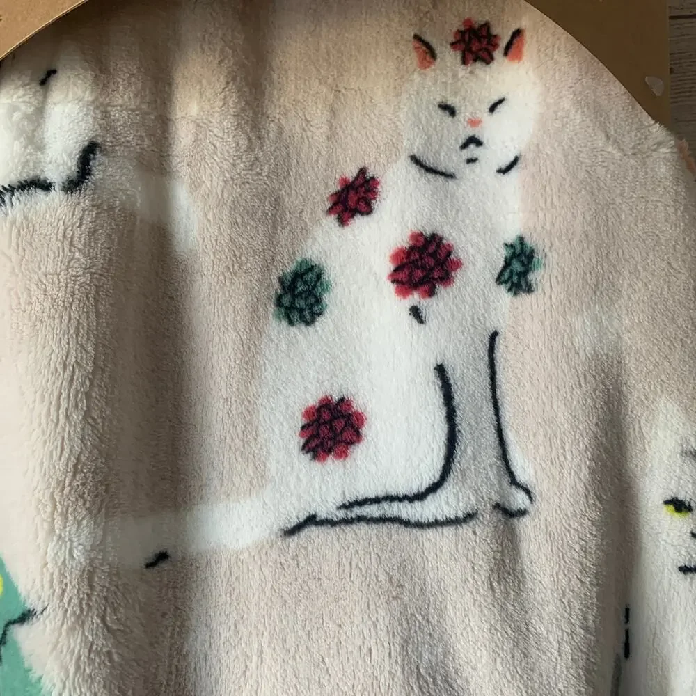 TisThe Season Christmas Cat Blanket Oversized Plush Throw 60x70